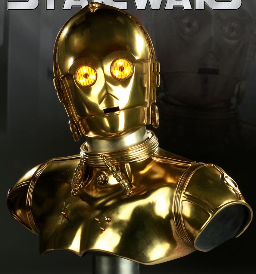 格安特価箱なし　厳重梱包　サイドショウ　sideshow C-3PO ライフサイズバスト　STARWARS スターウォーズ　c3po プロップレプリカ C-3PO